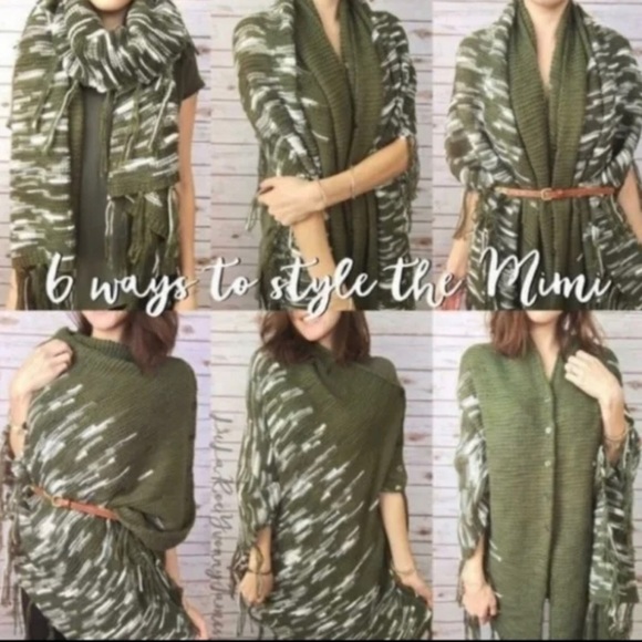 LuLaRoe Knit Mimi Shawl Blue & Green - Open Size - Picture 7 of 7